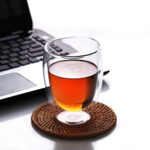 耐热玻璃双层杯隔热透明咖啡杯 高硼硅蛋形玻璃水杯