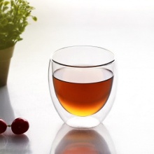 耐热玻璃双层杯隔热透明咖啡杯 高硼硅蛋形玻璃水杯