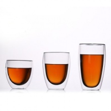 耐热玻璃双层杯隔热透明咖啡杯 高硼硅蛋形玻璃水杯