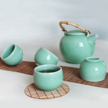 瓯江龙泉青瓷茶具套装家用中式陶瓷提梁茶壶茶水壶茶杯礼品礼盒装